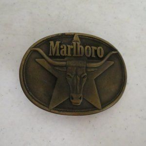 Marlboro Bull Solid Brass 1987 Belt Buckle
